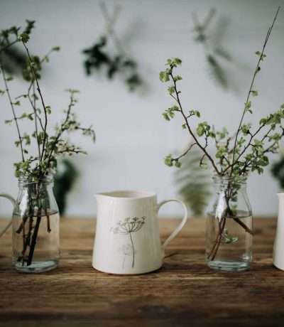 WC white green jugs