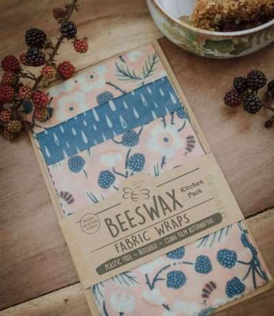 Bee and blackberry print beeswax wraps