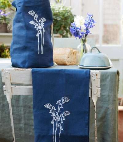 bluebell print linens