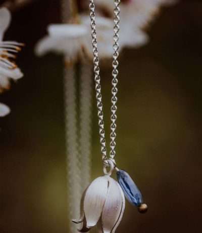Silver bluebell necklace