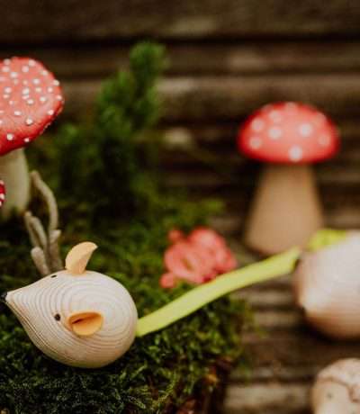 mini wooden mouse