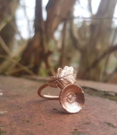 oak leaf and acorn copper ring
