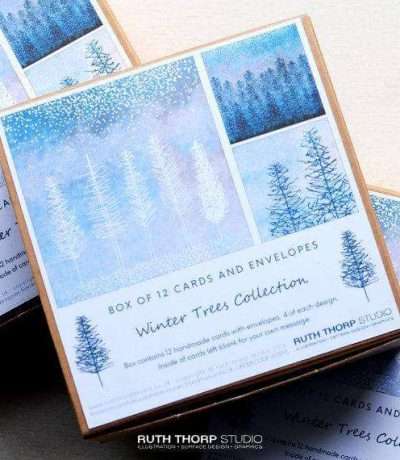 winter trees cards by ruth thorp
